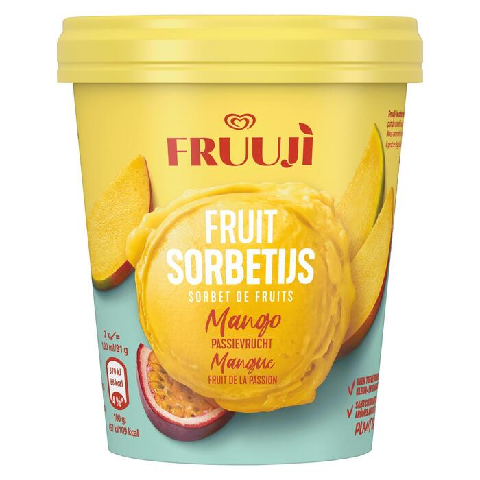 Ola Fruuji fruit sorbetijs mango (Kuipje, 44cl)