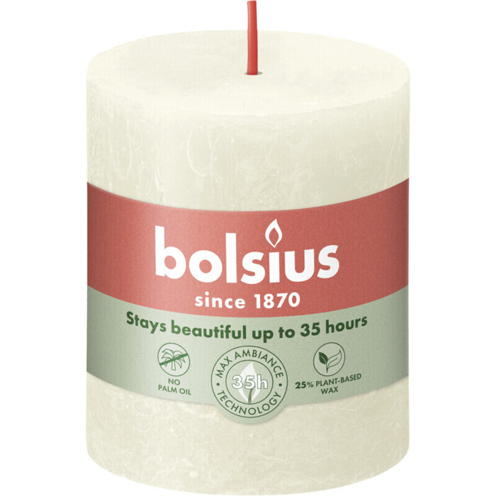 Bolsius Shine rustiek 8 cm soft pearl