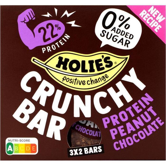 Holie's Crunchy Bar Protein Peanut Chocolate 3x40g (6 × 20g)