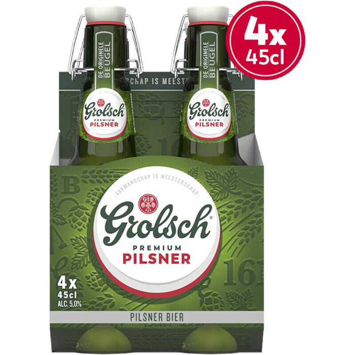 Grolsch Premium Pilsener (Fles, 4 × 45cl)
