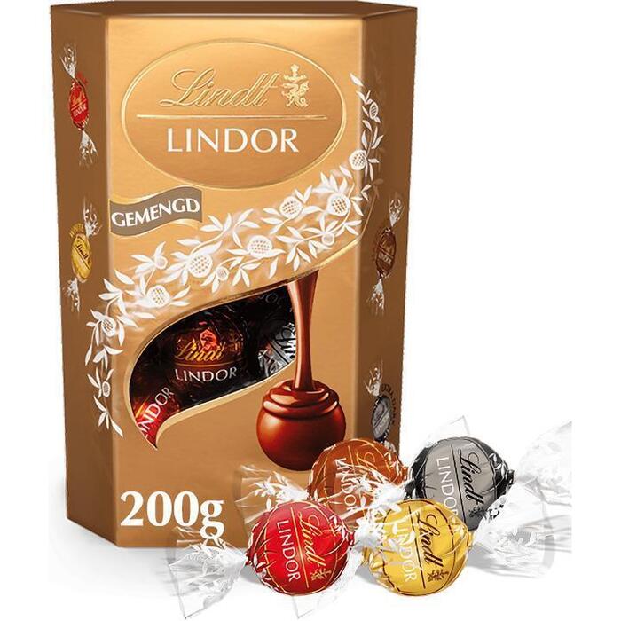 Lindt Lindor cornet assorted (Doos, 200g)