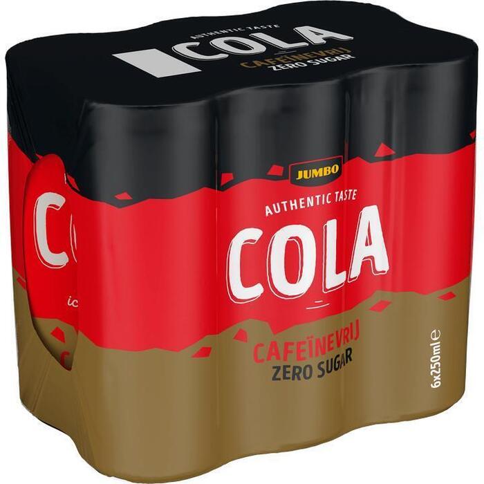 Jumbo Cola Cafeïnevrij Zero Sugar - Blik 6 x 250ML (6 × 250ml)