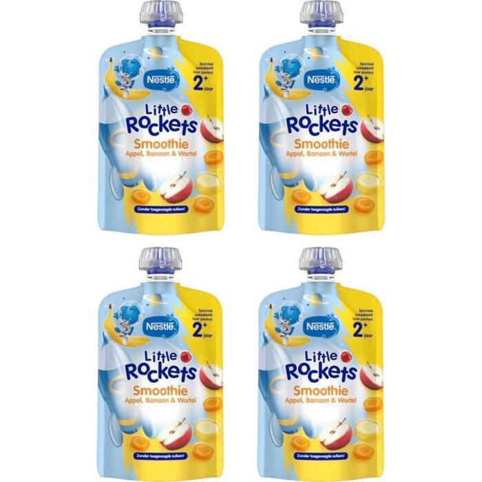 Nestlé Little Rockets Smoothie Appel Banaan Wortel 4 x 150g