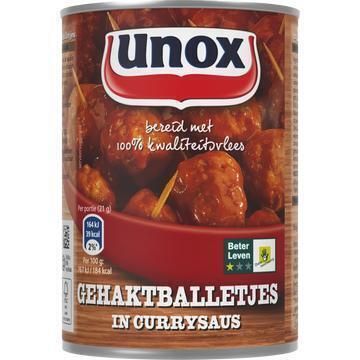 Unox Vlees gehaktballetjes in currysaus (420g)
