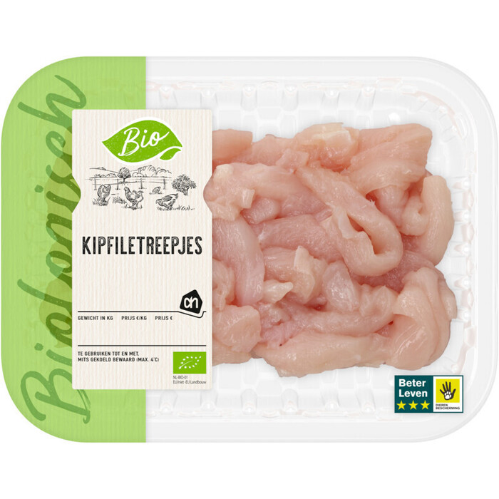 AH Biologisch Kipfiletreepjes (250g)