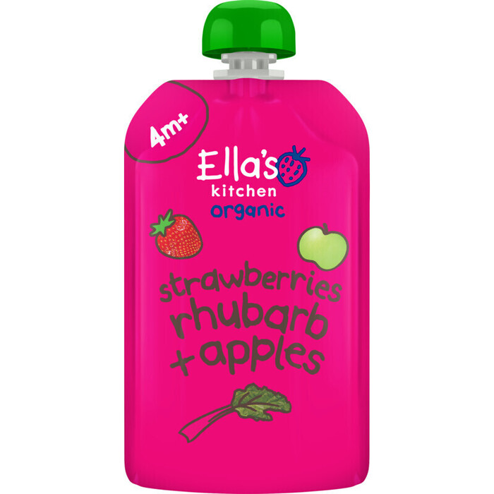 Ella's Kitchen Strawberries rhubarb + apples 4+ bio (Zak, 120g)