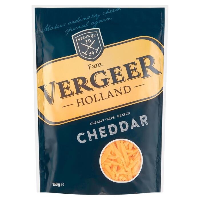 Vergeer Geraspte kaas cheddar (Zak, 150g)