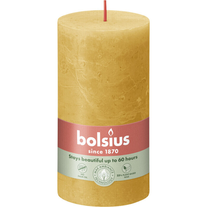 Bolsius Shine rustiek 13 cm honeycomb yellow