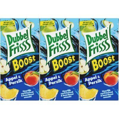 DubbelFrisss Boost appel & perzik 6-pack (6 × 200ml)
