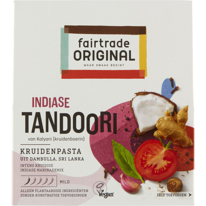 Fair Trade Original Tandoori Kruidenpasta 75g (Doos, 75g)