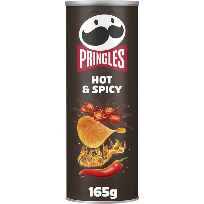 Pringles, Hot & Spicy (buis, 165g)