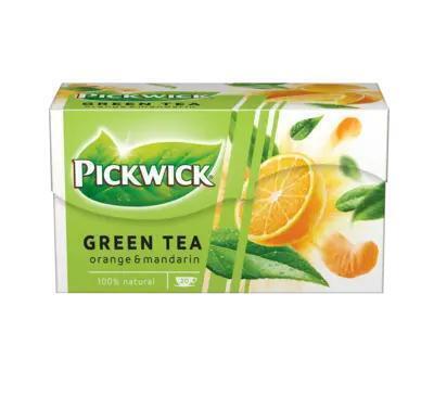 PICKWICK GREEN TEA THEEZAKJES ORANGE MANDARIN 20X1,5G BOX (zakjes, 20 × 1.5g)