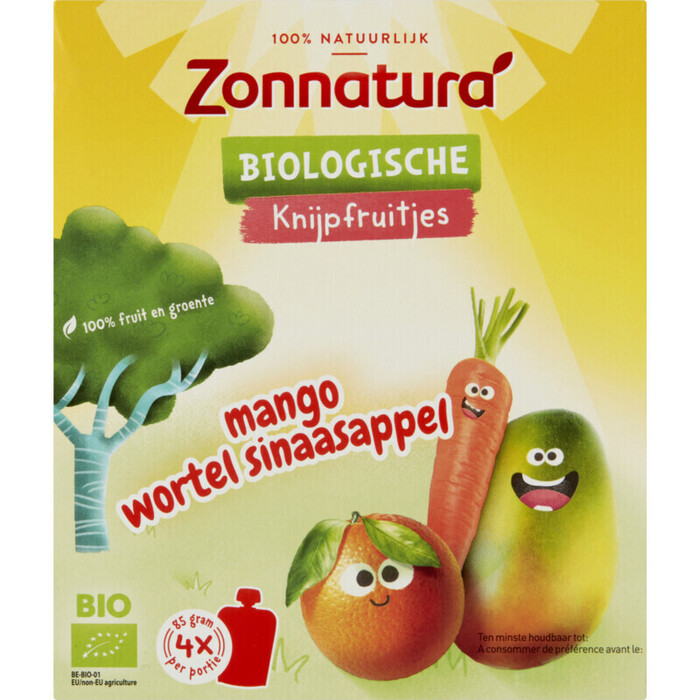 Knijpfruit Mango-Wortel-Sinaasappel (340g)