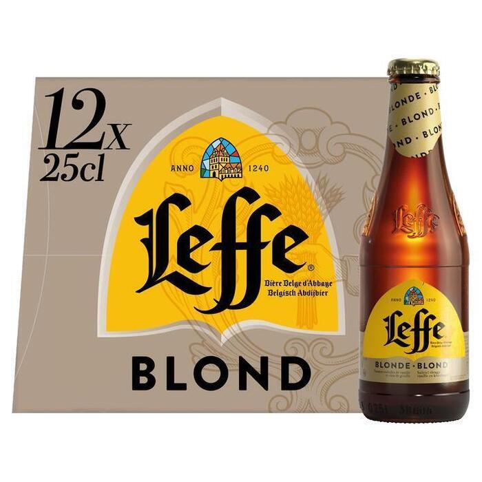Leffe Blond bier fles 12 x 25 cl (rol, 12 × 250ml)
