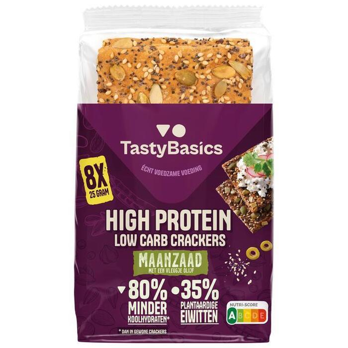 Tasty Basics Crackers olijf maanzaad (8 × 25g)