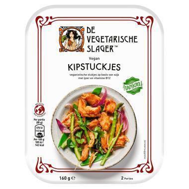 De Vegetarische Slager Kipstuckjes Vegan 160g (160g)