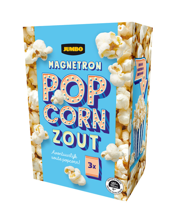 Jumbo Magnetron Popcorn Zout 3 x 90g (3 × 90g)