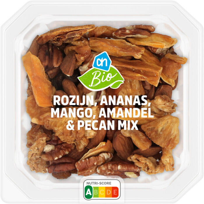 AH Biologisch Rozijn, ananas, mango, amandel mix (120g)
