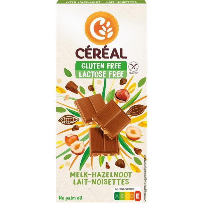 Céréal Glutenfree & Lactosefree Melkchocolade met Hazelnoot 100g (Stuk, 100g)