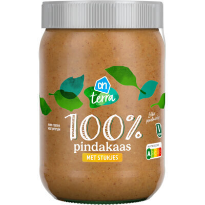 AH Terra 100% pindakaas met stukjes pinda (600g)