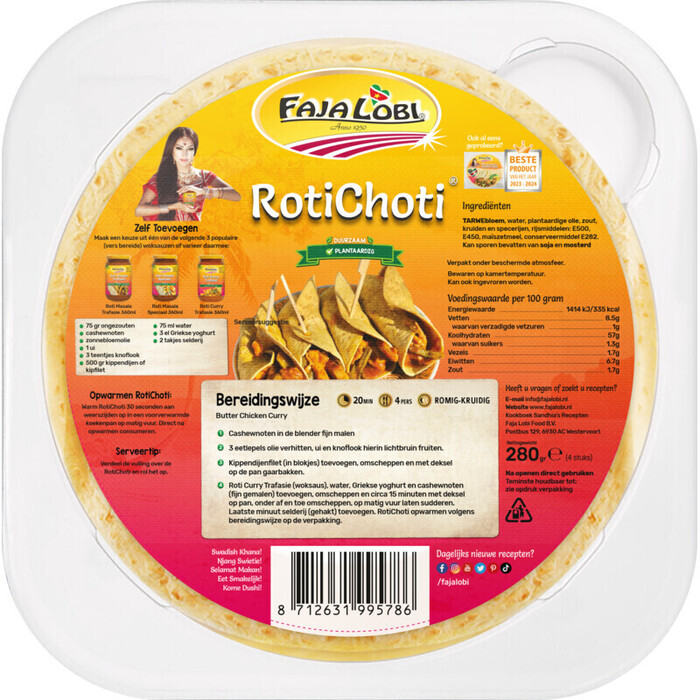FAJA LOBI Roti Natural 280 gram (Pak, 280g)