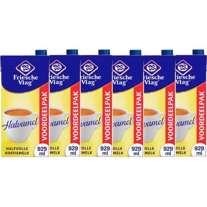 Doos Friesche Vlag Halvamel koffiemelk voordeelpak (1kg)