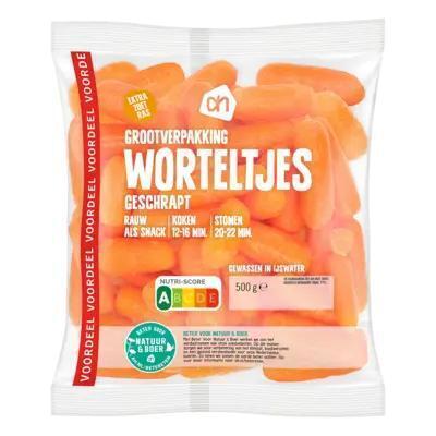 Geschrapte worteltjes (zak, 500g)
