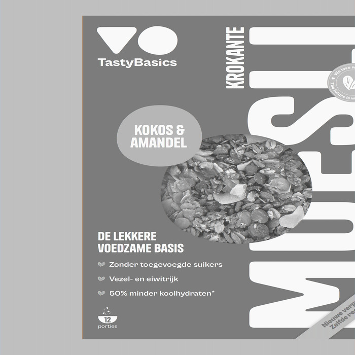 Tasty Basics Krokante muesli kokos & amandel (350g)