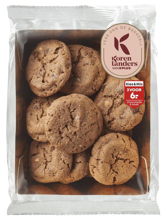 PLUS Korenlanders Triple chocolate chip cookies (Bakje, 170g)