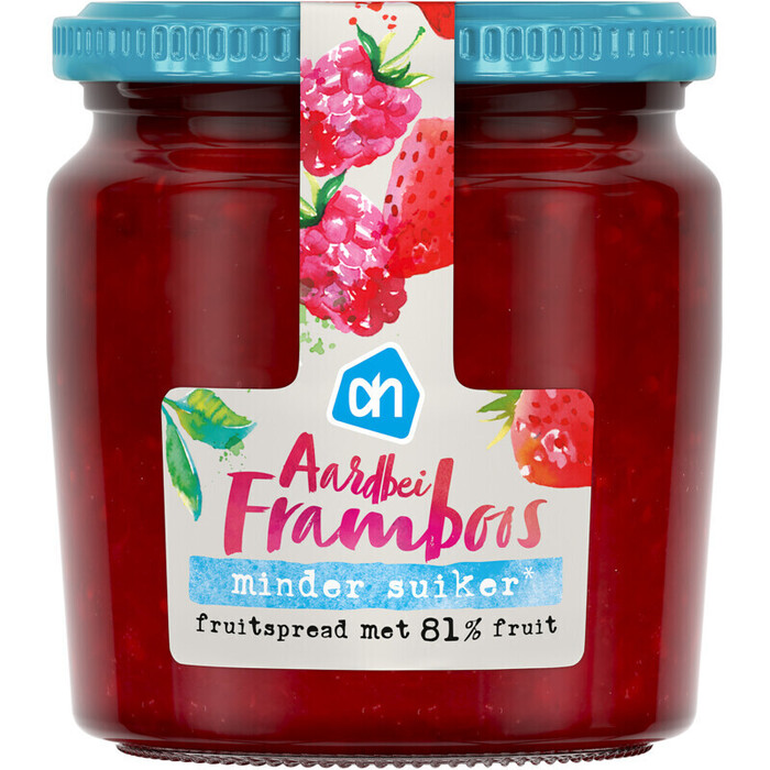 AH Fruitspread aardbei framboos (335g)