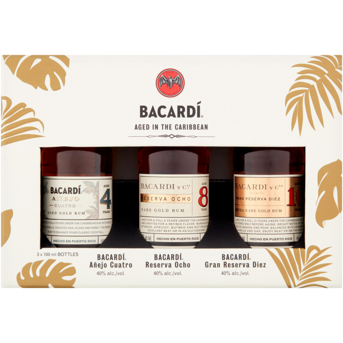 Bacardí 3 X 100 ml bottles (30cl)