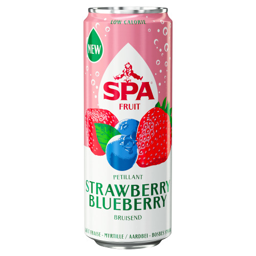 SPA FRUIT Bruisende Fruitige Frisdrank Strawberry Blueberry 25 cl blik (250ml)