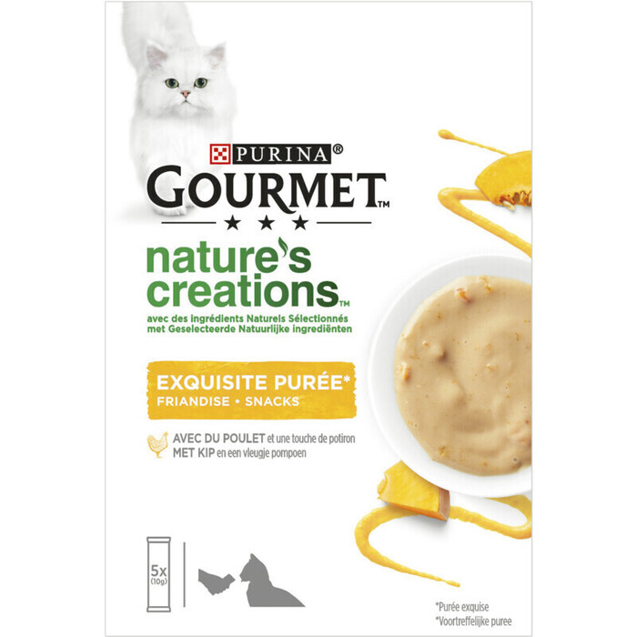 PURINA GOURMET™ Nature's Creations - Puree met Kip en Pompoen 5 x 10 g (5 × 10g)