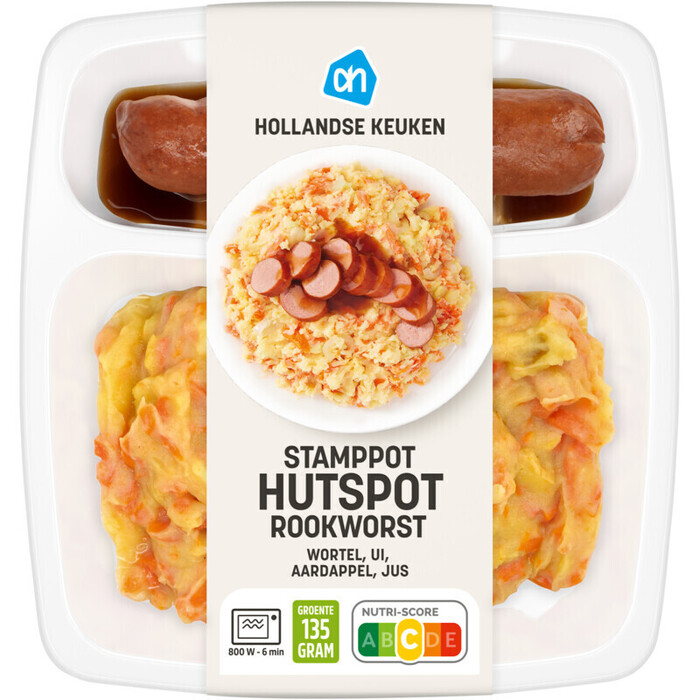 Hollandse stamppot hutspot met rookworst (500g)