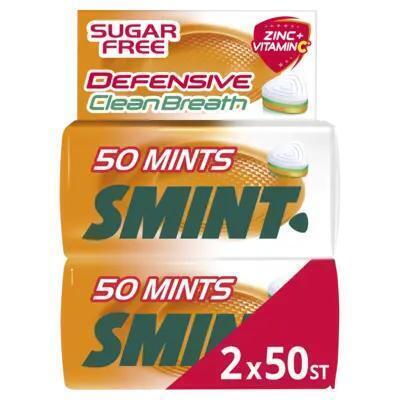 Smint Defensive Clean Breath Sugarfree Orangemint 50 Stuks 35 g (70g)