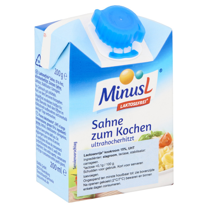 MinusL Lactosevrije Kookroom 200 g (200g)