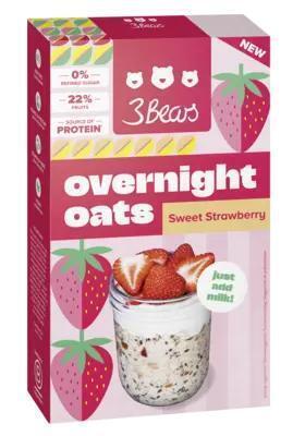 3Bears Overnight oats sweet strawberry (400g)