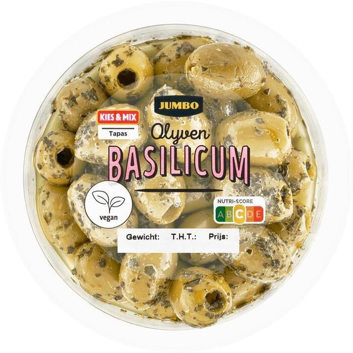 Jumbo Groene Olijven Basilicum 140g (140g)