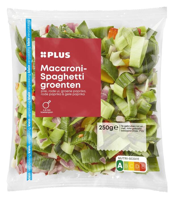 PLUS Macaroni-spaghetti groenten kvp (Zak, 250g)