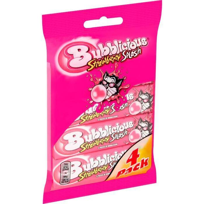 Bubblicious kauwgom Strawberry Splash 4 x 38 g (152g)