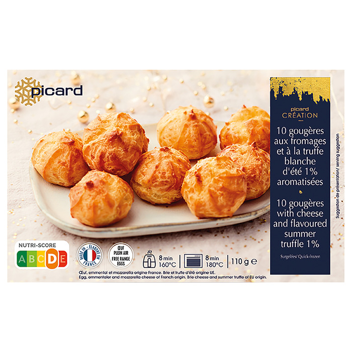 Picard 10 gougeres with cheese (10 × 11g)