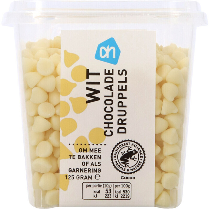 AH Witte chocolade druppels (125g)