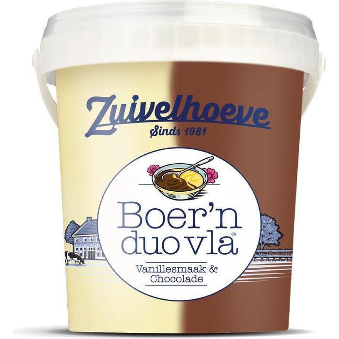 Zuivelhoeve Boer'n Vla Duo Vanille Choco 750g (750g)