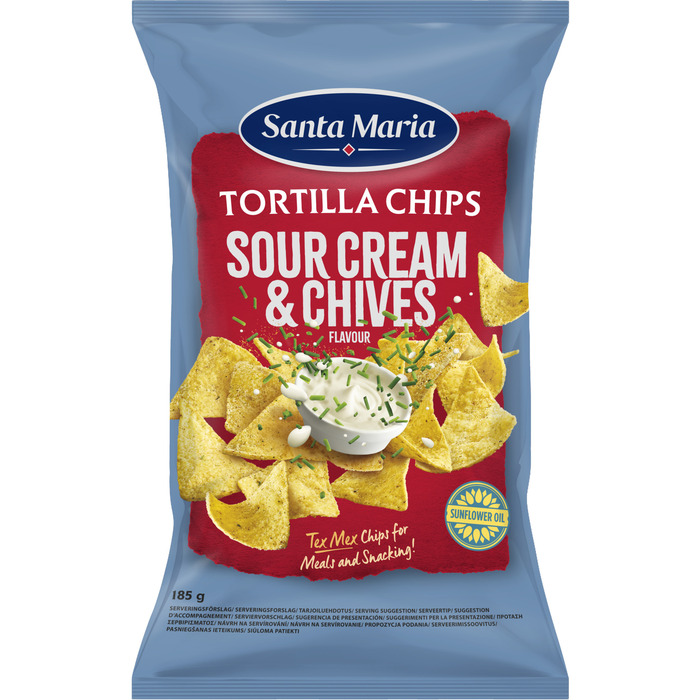Santa Maria Tortilla Chips Sour Cream & Chives 185g (185g)