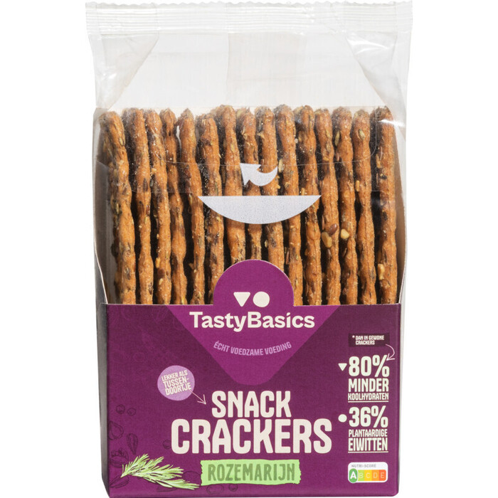 TastyBasics Snack crackers rozemarijn (140g)