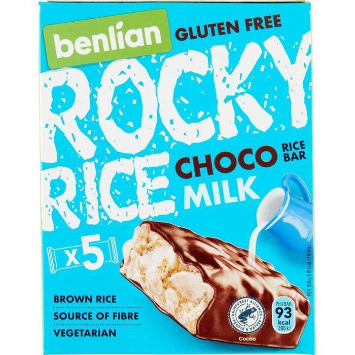 Benlian Food Gluten Free Rocky Rice Choco Milk Bar 5 x 18 g (5 × 18g)