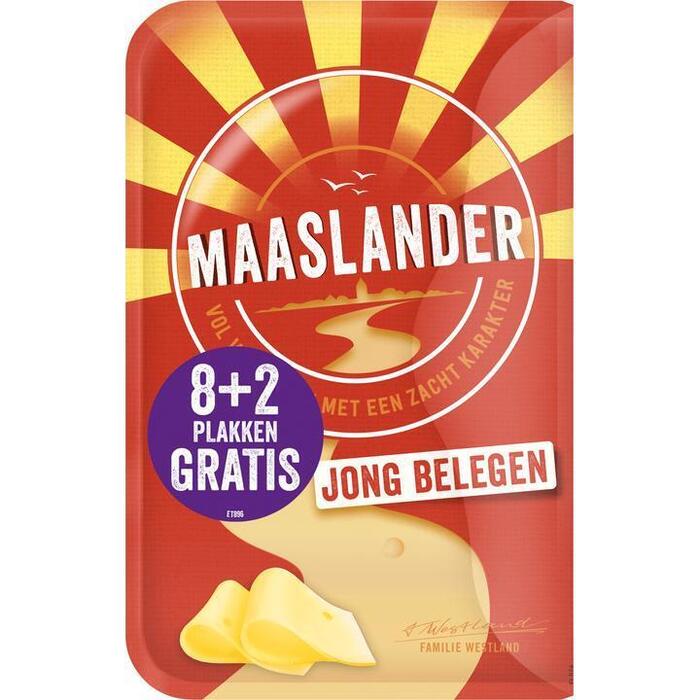 Maaslander Jong Belegen Kaas 50+ Plakken Voordeelverpakking 250 g (10 × 25g)