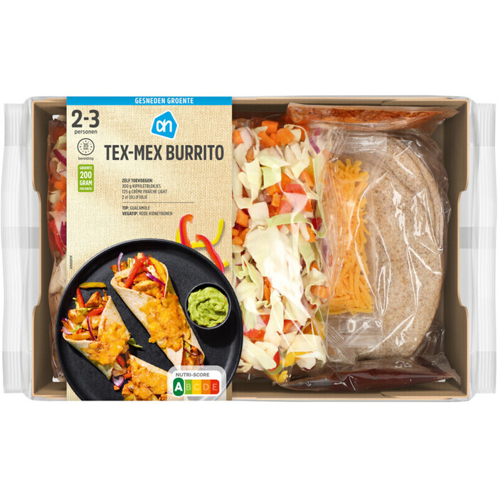 AH Gesneden verspakket tex mex burrito's