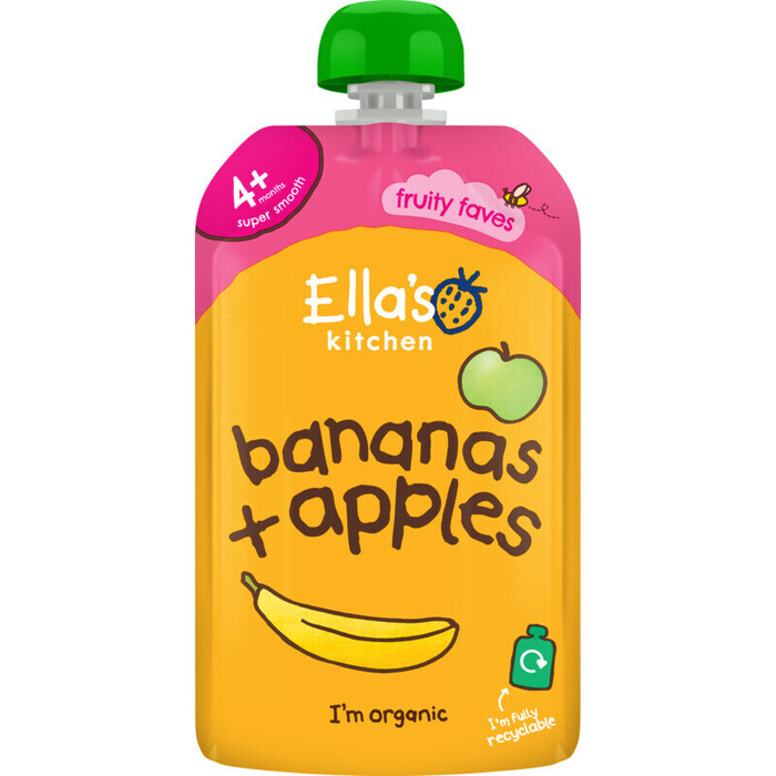 Ella's Kitchen Bananas + Apples from 4 Months Super Smooth 120 g (120g)