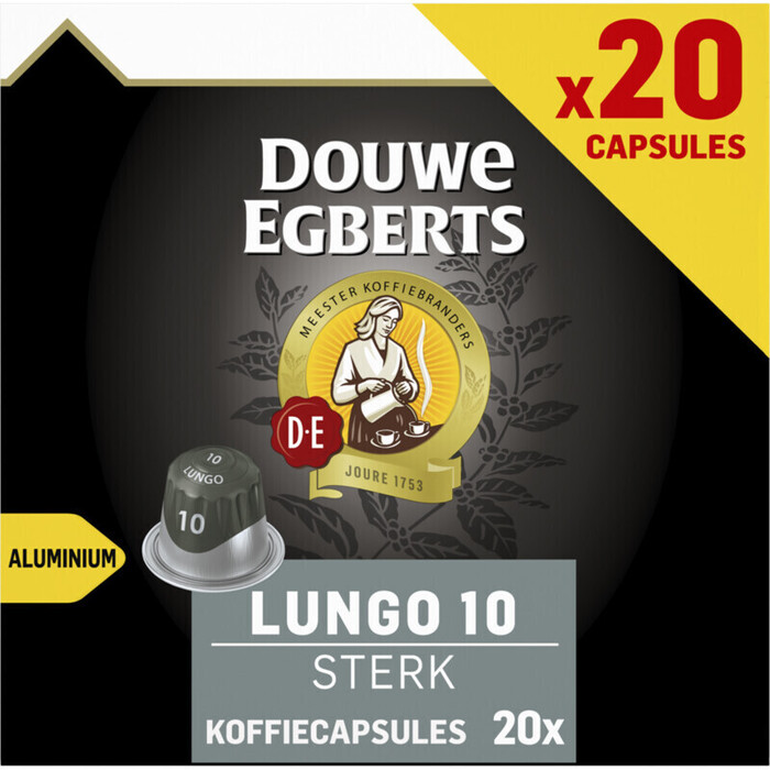 DOUWE EGBERTS KOFFIE CAPSULES LUNGO EXTRA INTENS UTZ 104G 20ST BOX (104g)